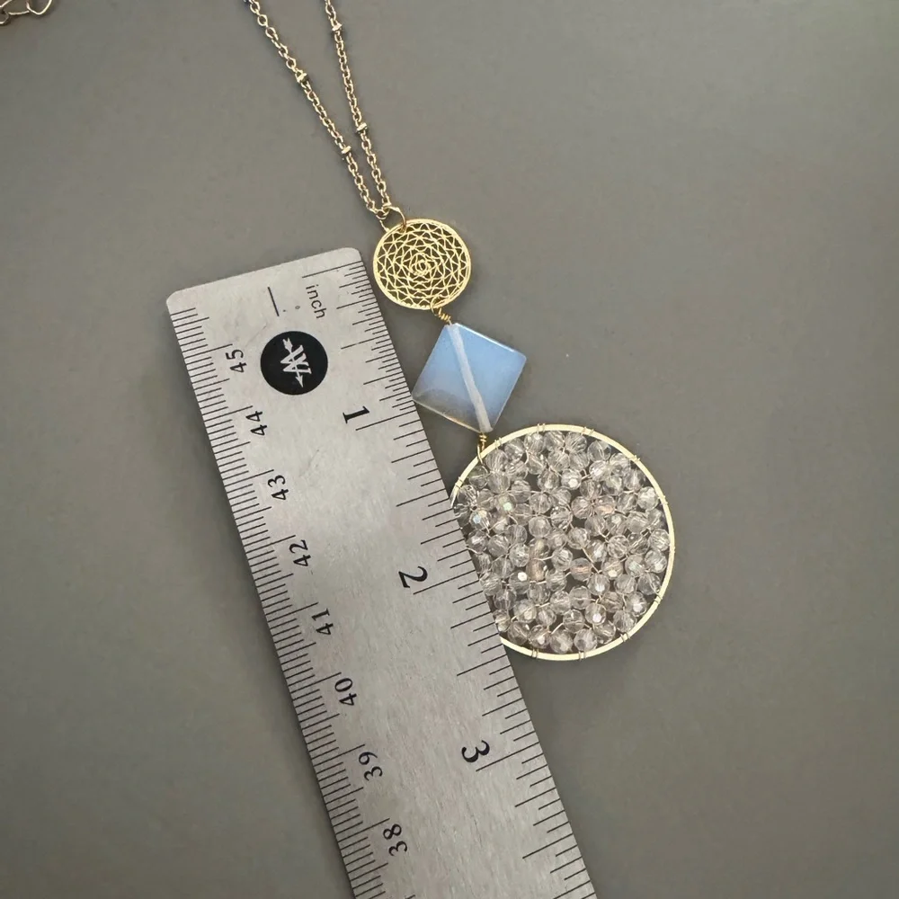 Panacea long crystal & stone necklace
